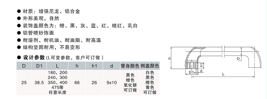 欧拓定制管状拉手,铝合金长拉手,内波纹手轮,背波纹手轮,椭圆拉手,胶木拉手,方形拉手